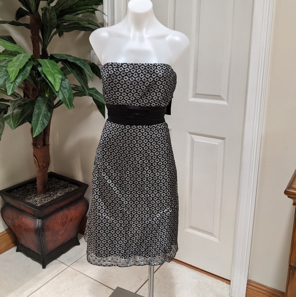 Eyeshadow Metallic Strapless Dress Junior's Sz11